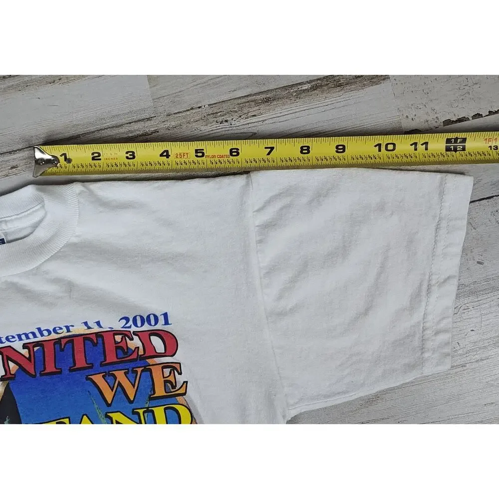 Vintage 9/11 United We Stand Tribute T-Shirt Kids M(10-12) Short Sleeve JERZEES